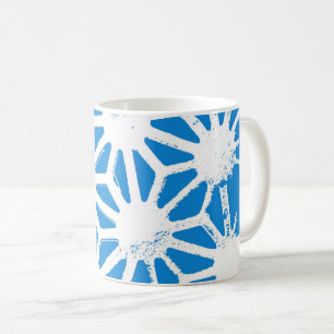 Blue geometric pattern coffee mug