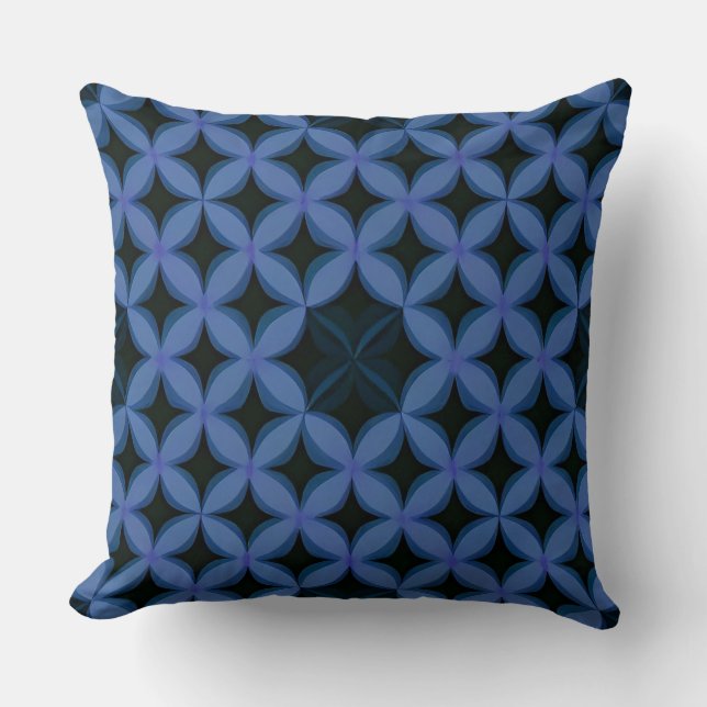 Blue Geometric Pattern Cushion (Front)