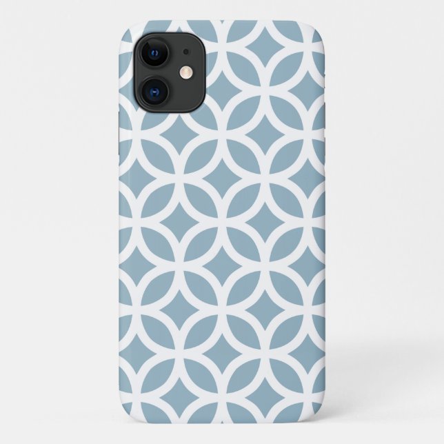 Blue Geometric Pattern iPhone, Plus and Pro case  (Back)
