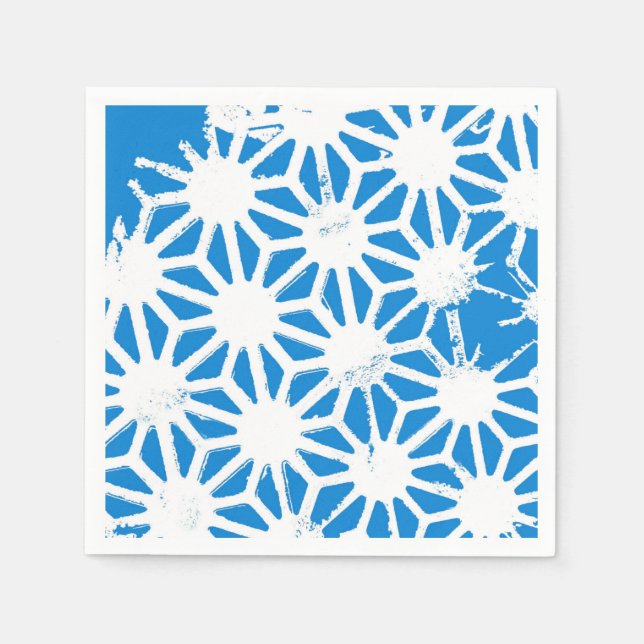 Blue geometric pattern napkin (Front)