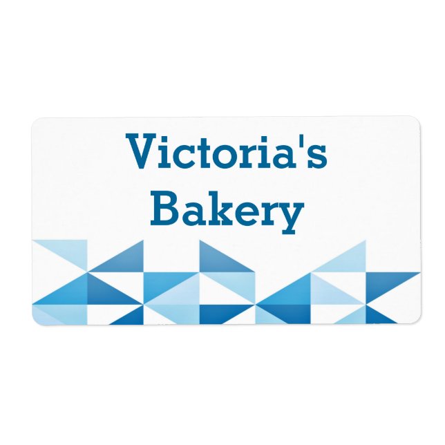 Blue Geometric Pattern Personalised Name Baking (Front)