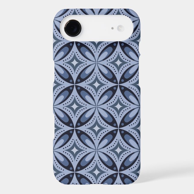Blue Geometric Pattern Retro Style (Back)