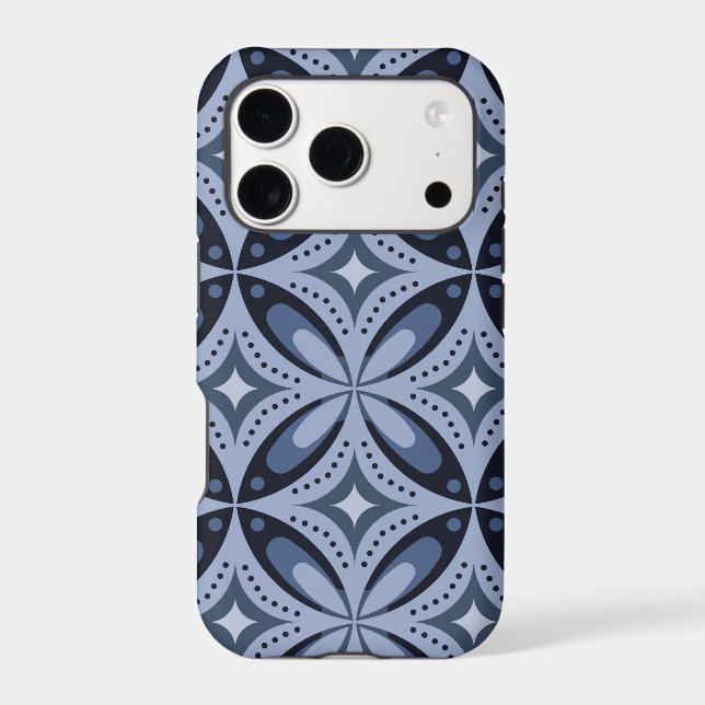 Blue Geometric Pattern Retro Style (Back)