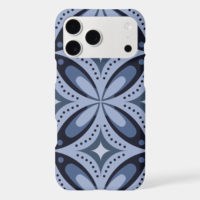 Blue Geometric Pattern Retro Style (Back)