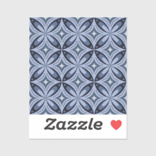 Blue Geometric Pattern Retro Style