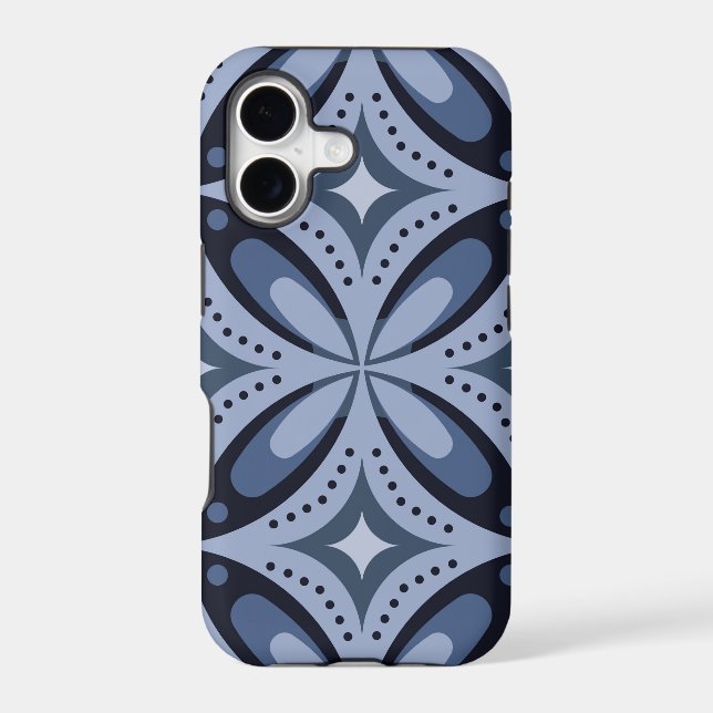 Blue Geometric Pattern Retro Style (Back)