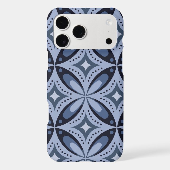 Blue Geometric Pattern Retro Style (Back)