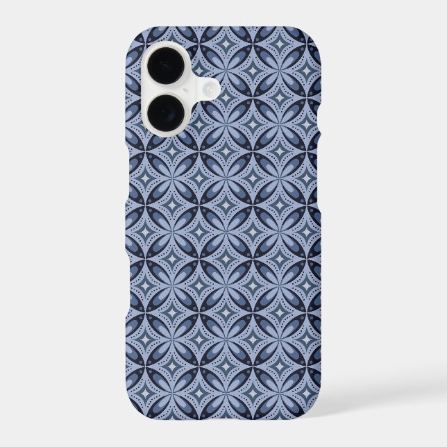 Blue Geometric Pattern Retro Style (Back)
