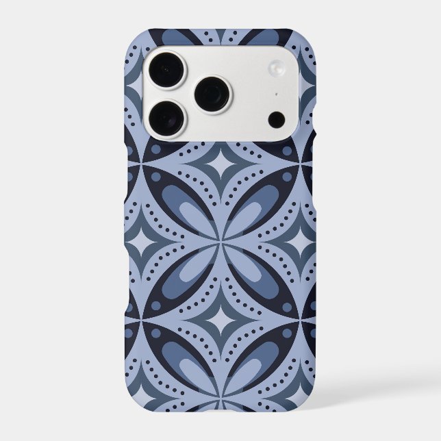 Blue Geometric Pattern Retro Style (Back)