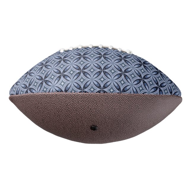 Blue Geometric Pattern Retro Style American Football (Rotated 270)