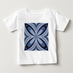 Blue Geometric Pattern Retro Style Baby T-Shirt