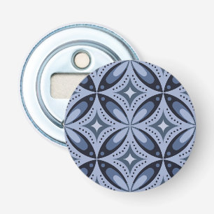 Blue Geometric Pattern Retro Style Bottle Opener