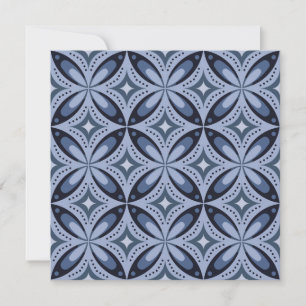 Blue Geometric Pattern Retro Style Card