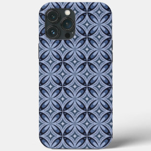Blue Geometric Pattern Retro Style iPhone 13 Pro Max Case