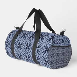 Blue Geometric Pattern Retro Style Duffle Bag