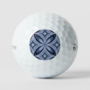 Blue Geometric Pattern Retro Style Golf Balls