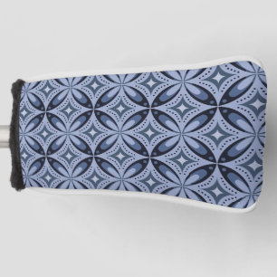 Blue Geometric Pattern Retro Style Golf Head Cover