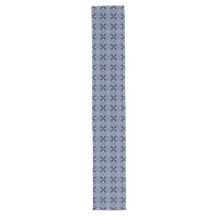 Blue Geometric Pattern Retro Style Long Table Runner