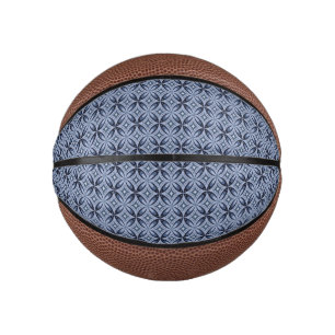 Blue Geometric Pattern Retro Style Mini Basketball