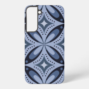 Blue Geometric Pattern Retro Style Samsung Galaxy Case