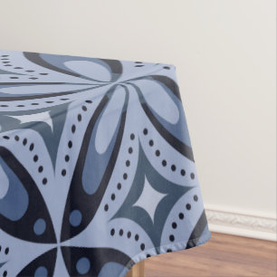 Blue Geometric Pattern Retro Style Tablecloth