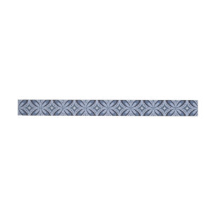 Blue Geometric Pattern Retro Style Wrap Around Label