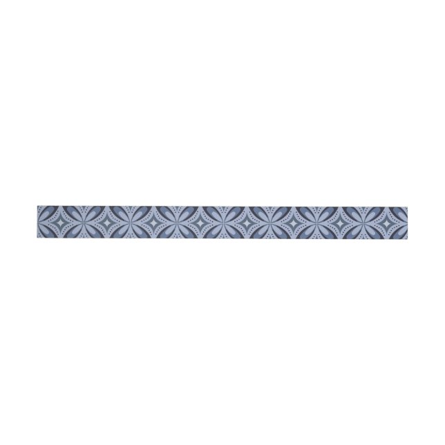 Blue Geometric Pattern Retro Style Wrap Around Label (Individual)