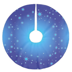 Blue Geometric Shapes Brushed Polyester Tree Skirt