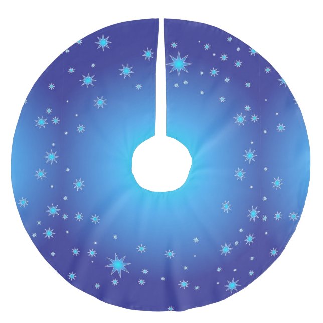 Blue Geometric Shapes Brushed Polyester Tree Skirt (Front)