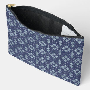 Blue Geometric shapes Pattern Accessory Pouch