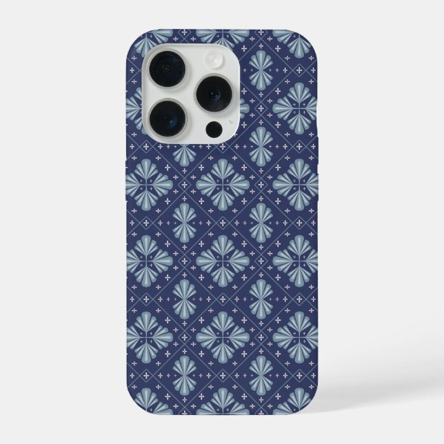 Blue Geometric shapes Pattern  iPhone Case (Back)