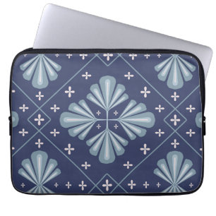 Blue Geometric shapes Pattern  Laptop Sleeve