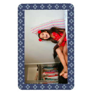 Blue Geometric shapes Pattern Magnet