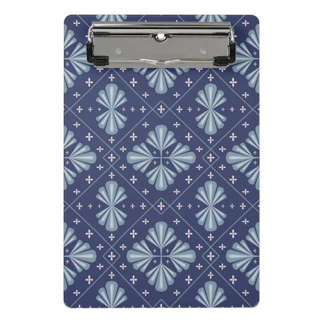 Blue Geometric shapes Pattern  Mini Clipboard (Front)