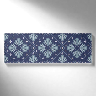Blue Geometric shapes Pattern Name Tag