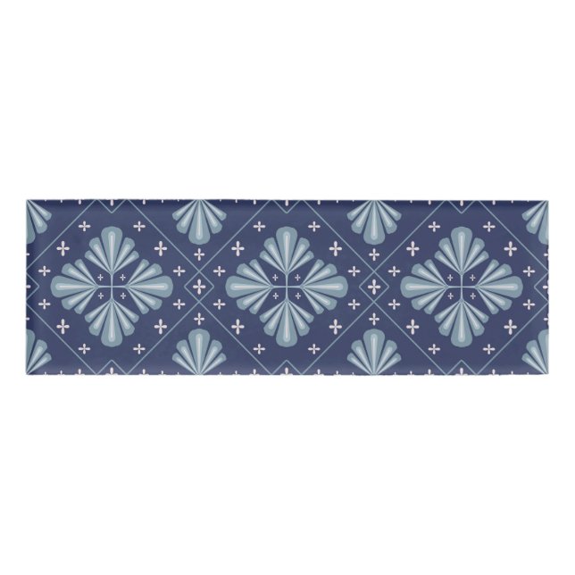 Blue Geometric shapes Pattern  Name Tag (Front)