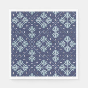 Blue Geometric shapes Pattern Napkin
