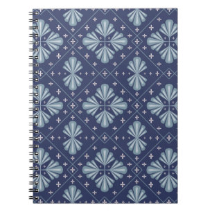 Blue Geometric shapes Pattern Notebook