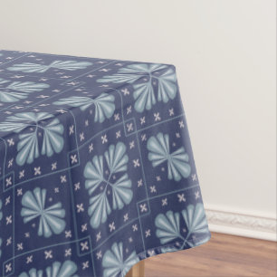 Blue Geometric shapes Pattern  Tablecloth