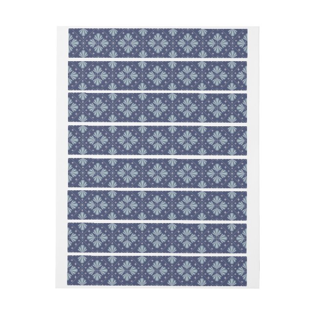 Blue Geometric shapes Pattern  Wrap Around Label (Sheet)
