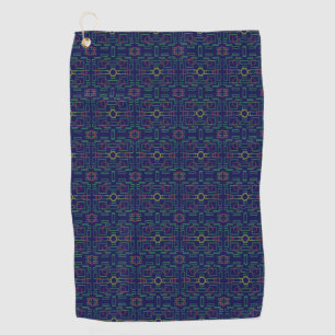 Blue Geometric Shuffle Golf Towel