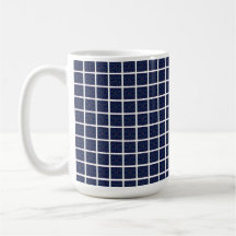 Blue Geometric Squares Mug