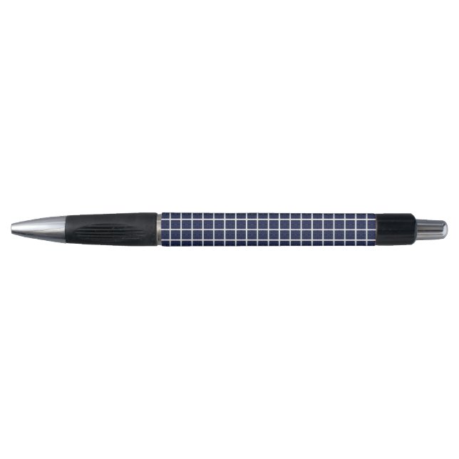 Blue Geometric Squares Pen (Front)