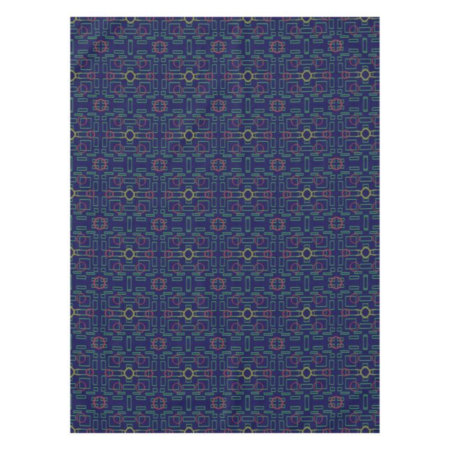 Blue Geometric Tablecloth (Front)