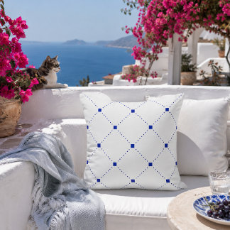 Blue Geometric Throw Pillow Cushion