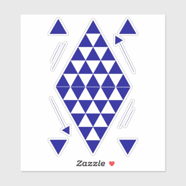 Blue Geometric Triangles (Sheet)