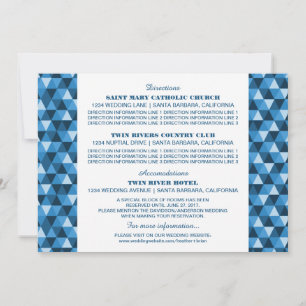 Blue Geometric Triangles Information Card