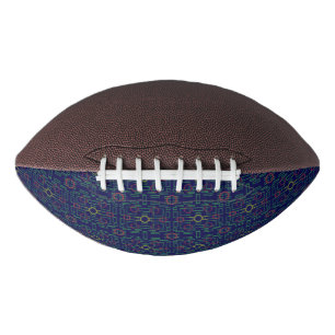 Blue Geometric Yellow Ovals American Football