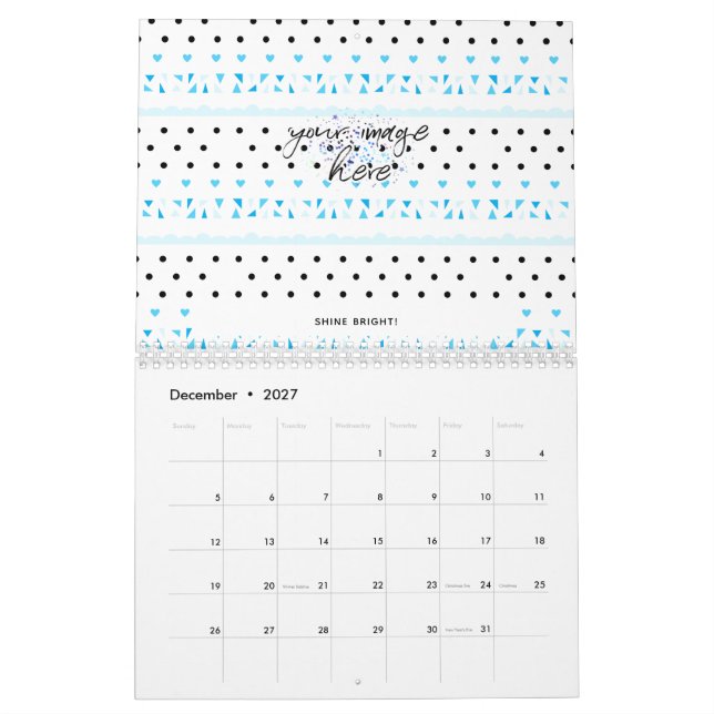 Blue Geometrics Calendar (Dec 2027)