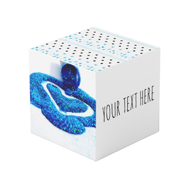 Blue Geometrics Cube (Front Angled)
